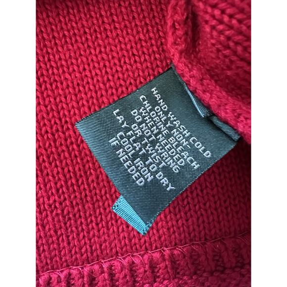 Lauren Ralph Lauren Red Knit Military Double Breasted Sweater Cardigan Sz Large - Picture 11 of 16
